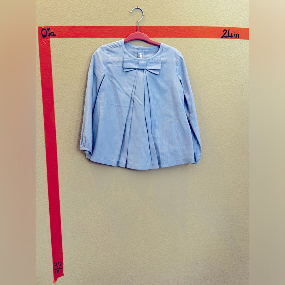 NWT Mayoral blue shirt with bow, sz 3 (98cm)